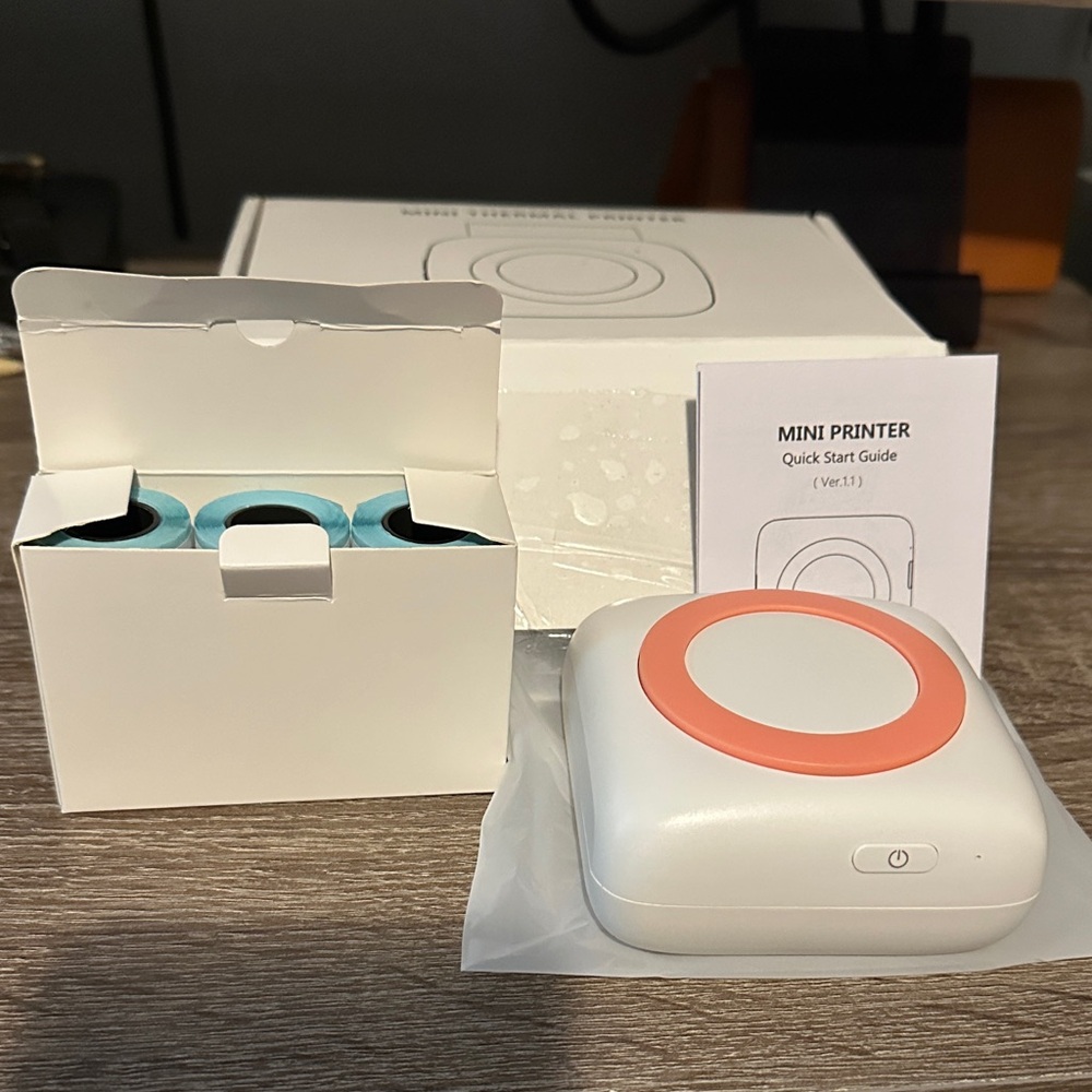 White and Pink Mini Thermal Printer